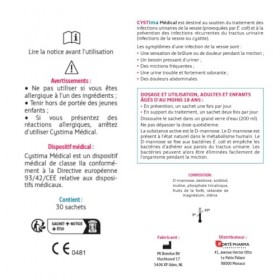 Forté Pharma - Cystima Medical - Dispositif medical - Cystites, infection urinaire femme, Prévention et traitement - D mannos...