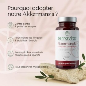 Akkermansia MucT® 30 Milliards + L. Gasseri 10 Milliards | Avec Vitamine B1 et Chrome | Régulation Glycémie + Digestion + Sat