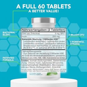 Supplément Probiotique Oral : Utilisé pour Mauvaise Haleine, Maladie Gomme, Support Immunitaires, Pierres amygdale et plus. I...