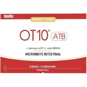OT10 ATB Probiotiques – OctoVita – Microbiote Intestinal – 2 Souches Probiotiques – 2 milliards UFC/Gélule – 10 gélules – Fab