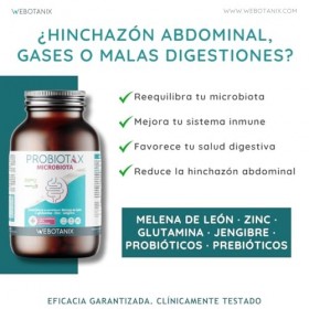 WeBotanix | Probiotax Microbiota Capsules | Symbiotique avec probiotiques mégaflore 9 et prébiotiques Inavea | Avec crinière 