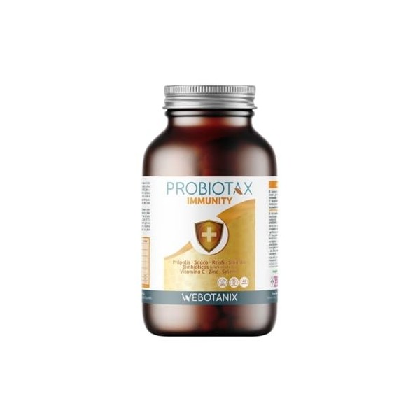 WeBotanix | Probiotax Immunity Capsules | Avec Probiotiques Megaflore 9, Propolis, Reishi et Sureau | Avec vitamine C, zinc e