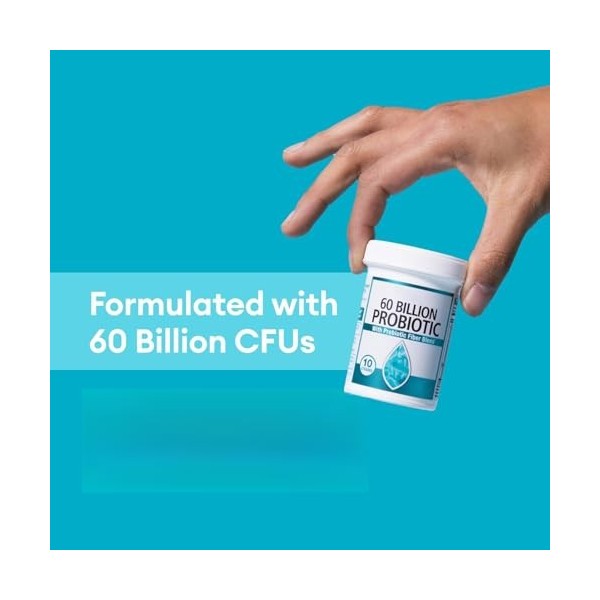 Probiotiques 60 milliards dUFC 10 souches prébiotiques soins intestinaux quotidiens soins digestifs adultes unisexe