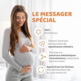 Myo-inositol - Inositol hautement dosé 1000 mg par jour 120 gélules végétaliennes - Le myo-inositol est un messager importa
