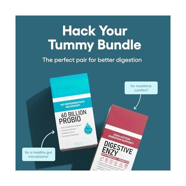 Kit avancé pour la santé intestinale, 60 milliards de probiotiques avec prébiotiques et probiotiques, probiotiques pour femme