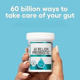 60 milliards de probiotiques, formule prébiotique, santé intestinale, équilibre de la flore, confort digestif, unisexe, usage