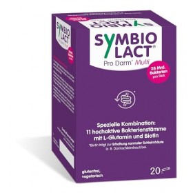 SymbioLact Pro Darm Multi Sticks mit 28 Mrd. Bakterien, L-Glutamin & Biotin, 20 pc Bâtonnets