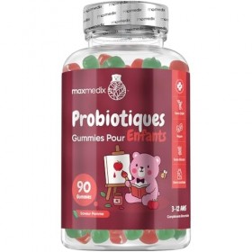 Gommes Probiotique Enfant pour 3-12 Ans - 90 Gummies Vegan - 45 Jours, Probiotics d1 milliard d’UFC de Bacillus Coagulans av
