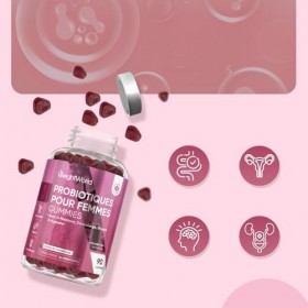 Probiotique Gummies pour Femmes - 90 Gummies, 4 Milliards dUFC pour 45 Jours, Probiotique Flore Intestinale avec Lactobacill