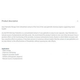 AlNutrition Complément alimentaire SawpalmetoXtract – 90 capsules par bouteille