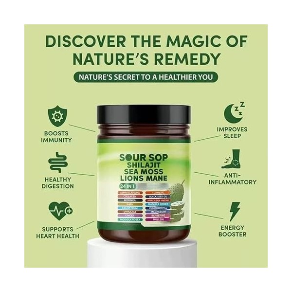 Corossol 24 en 1, sans OGM - À base de plantes - Végétalien | corossol