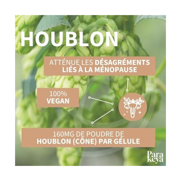 Parakeya Houblon Confort Féminin | Équilibre Hormonal & Ménopause | Solution Naturelle Relaxation & Sommeil | Complément Alim...
