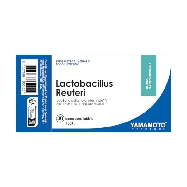 YAMAMOTO RESEARCH Lactobacillus Reuteri 30 Comprimés, Probiotique à Action Immunomodulatrice