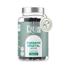 Parakeya - Charbon Végétal Activé - 180 gélules - Confort digestif & routine après repas - Complément alimentaire Bactéries e...