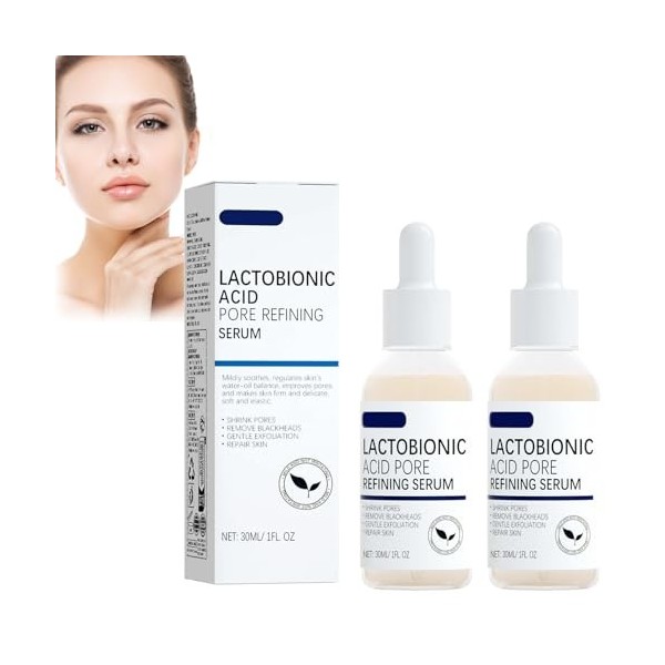 2 Pièces Pore Reduction Serum, Visage Rétrécissement Pore Soin Sérum Reduction Booster Visage Sérum Pour Soulager La Contract