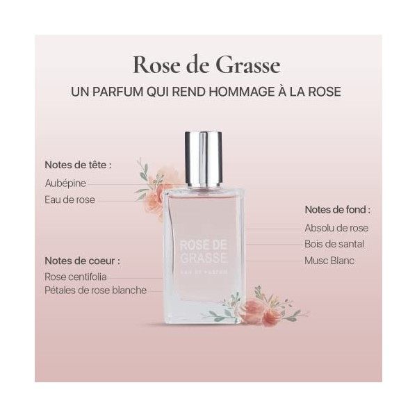 JEANNE ARTHES - Parfum Femme La Ronde des Fleurs - Rose de Grasse - Eau de Parfum - Flacon Vaporisateur 30 ml - Fabriqué en F