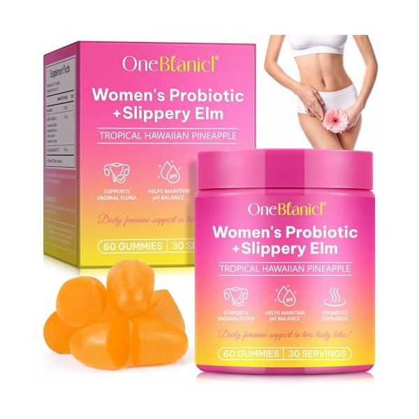 Probiotique Flore Intime，Probiotique Flore Intestinale，Gummies Intime Ananas 60 Gummies