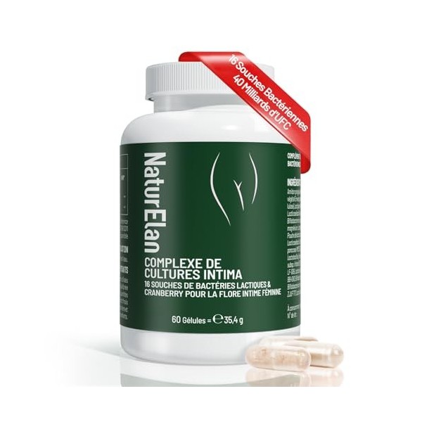 Probiotique Flore Intime – 16 Souches Bactériennes avec Canneberge Cranberry , 40 Milliards dUFC par Dose Journalière, Comp
