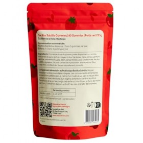 Gummies Probiotiques Flore Intestinale, 90 Gummies Vegan sans sucres ajoutés, jusquà 3 mois de traitement , 3 Milliards CFU