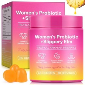 Gommes probiotiques pour femmes – Saveur ananas | Équilibre du pH et fraîcheur | Soutien de la flore intime et des odeurs | V