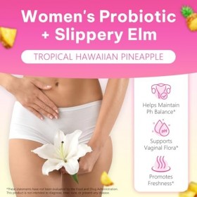 Gommes probiotiques pour femmes – Saveur ananas | Équilibre du pH et fraîcheur | Soutien de la flore intime et des odeurs | V