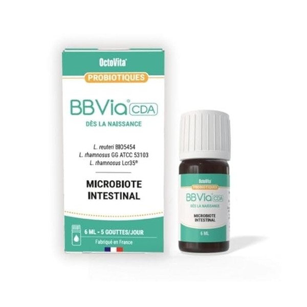 OctoVita BBVia® CDA – Gouttes Probiotiques Bébé – 6 ml – 3 Souches Probiotiques Sélectionnées – Confort Digestif & Équilibre