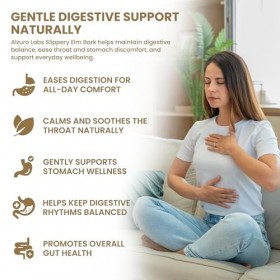 Alzuro Labs Orme Rouge Slippery Elm 8 000mg | Extrait 20:1 400mg | 90 Gélules Véganes | Haute Concentration – Soutien Dig