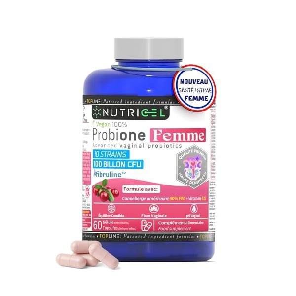 Probiotique Flore Intime – Microbiote Friendly – Jusquà 100 Milliards UFC/Jour – Probiotiques 10 Souches – Canneberge améric