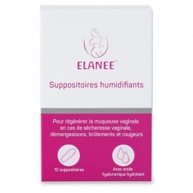 ELANEE suppositoires humidifants [10 suppositoires] ouvules vaginaux en cas de sécheresse vaginale, démangeaisons & brûlement