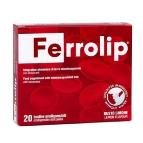 UGANUTRACEUTICA FERROLIP 20sbrs. – complément alimentaire en sachets à diluer, permet d’apporter facilement des actifs ciblés