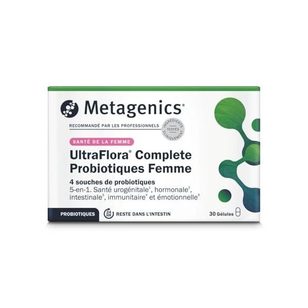 Metagenics UltraFlora Complete pour Femmes - Probiotiques Flore Intestinale - Santé Urogénitale, Hormonale, Intestinale, Immu