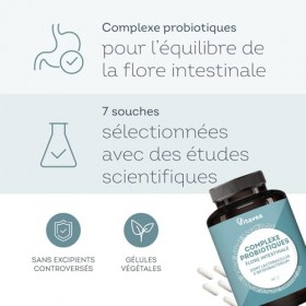 Probiotique Flore Intestinale - 7 souches dont Lactobacillus & Bifidobacterium - 28 Milliards dUFC/jour - Transit & Microbio