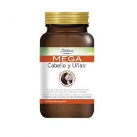 DIETISADIELISA MEGA CABELLO Y UÑAS 60cap. – complément complet proposé en gélules pratiques, boîte de 60 gélules, à prendre r