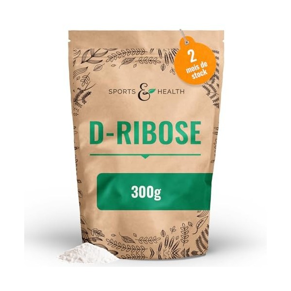 D-Ribose poudre - 300g - fermenté - Dose quotidienne de 5g de D-Ribose - 60 portions - 2 mois dapprovisionnement - végétalie