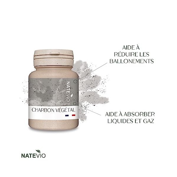Charbon végétal natevio 120 gelules