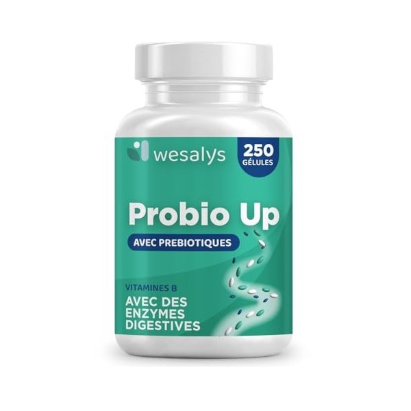 Probiotique flore intestinale - 250 gélules - 20 souches bactériennes, Probiotiques et prebiotique, lactobacillus gasseri, Bi