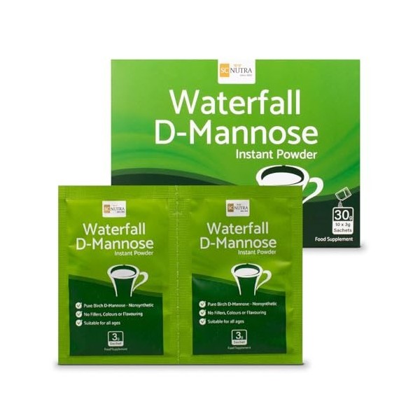 Waterfall D-Mannose Lot de 10 sachets de poudre instantanée pour soulager la cystite et les infections urinaires SC Nutra