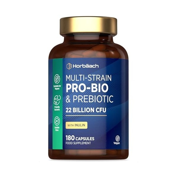 Probio et Prébiotique | 180 Vegan Gélules | Probio Flore Intestinale Avec Lactobacillus, Inuline et Extrait de Canneberge | 2