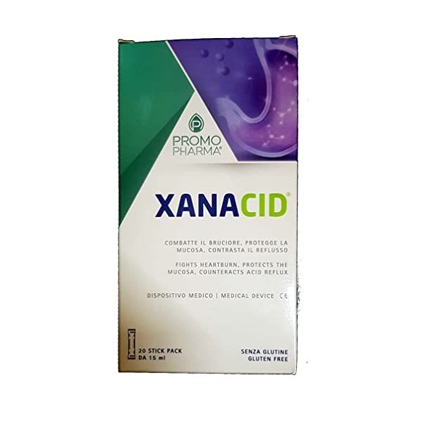 XANACID 20 STICK PACK, COMBATS LE BRUCIORE, protège la MUCOSA, COÛT LE REFLUSSO