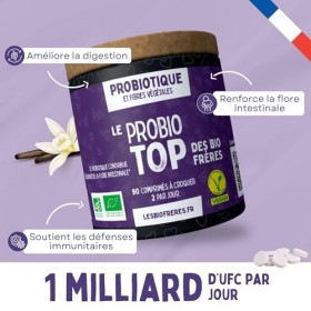 Les Bio Frères - Probiotique Naturel & Végane - 1 Milliard UFC - Fibres d’Acacia Bio - Digestion, Flore Intestinale & Immunit