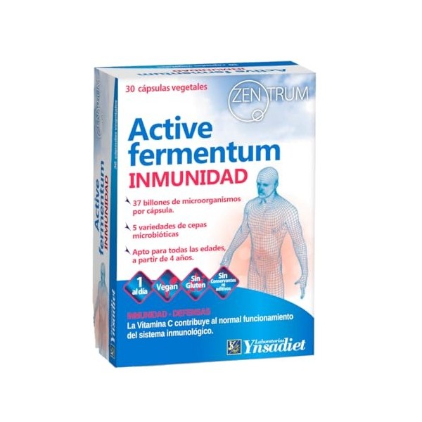 YNSADIET ACTIVE FERMENTUM ZENTRUM 30cap. – gélules qui facilitent la supplémentation quotidienne, contribue au fonctionnement