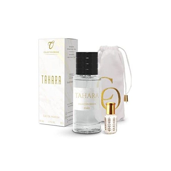 TAHARA - Eau de Parfum - Collection Originale - 50 ml + Musc Intime de Poche et Pochette Velours OFFERTS - Haut de Gamme - Mu