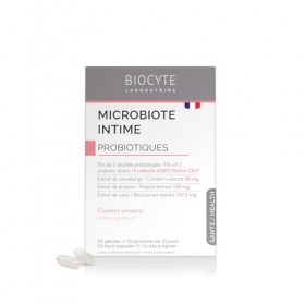 BIOCYTE Microbiote Intime - Complement Alimentaire Probiotique Flore Intime - 10 Milliards dUFC par prise - Propolis, Cranbe