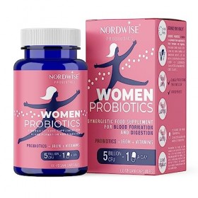 Probiotiques pour femmes de Nordwise - Améliorez votre santé intestinale I Formule végétalienne pure I Efficace 5 milliards d
