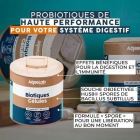 ProBiotiques • Qualité garantie, souche objectivée : HU58® • 30 végécaps • 1 mois • Digestion & Immunité • Testés en labo ind