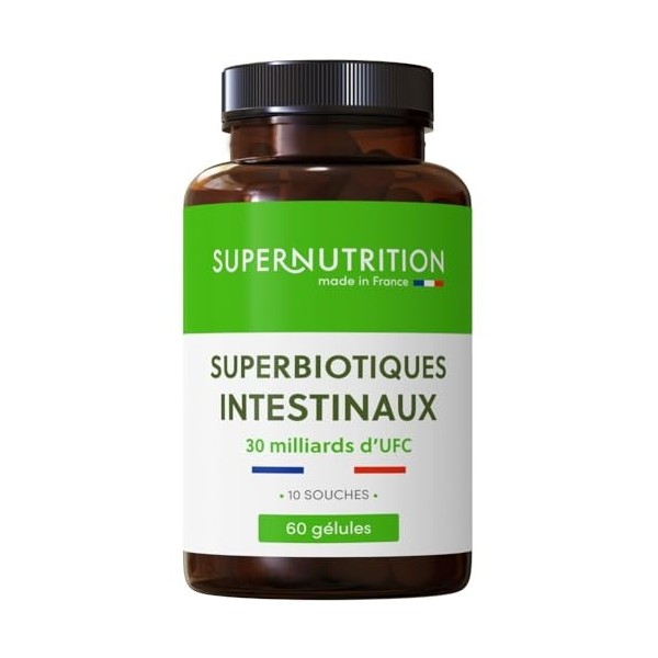 Probiotiques Flore intestinale - Ferments lactiques - 10 souches naturelles cultivées en France - 60 Gélules gastro-résistant