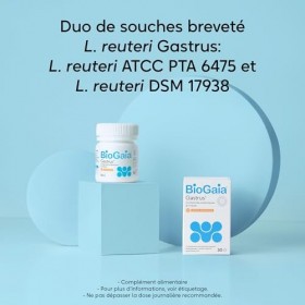 BioGaia Gastrus® Comprimés Probiotiques à Croquer | Équilibre de la Flore Intestinale | Complément Alimentaire | Contient le 