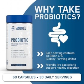 Applied Nutrition Advanced Multi Strain Bio Cultures Complex Digestive Enzyme Supplement with Lactobacillus Acidophilus Vegan