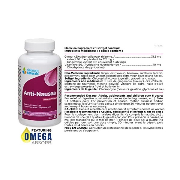Platinum Naturals Prenatal Anti-Nausea 60