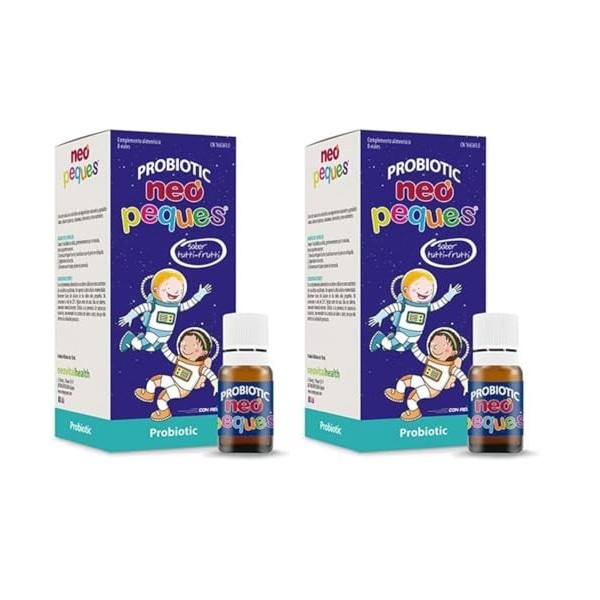 NEO PEQUES Probiotique - 8 Ampoules - complément alimentaire à base de Probiotiques et Prébiotiques - Équilibre Intestinal - ...